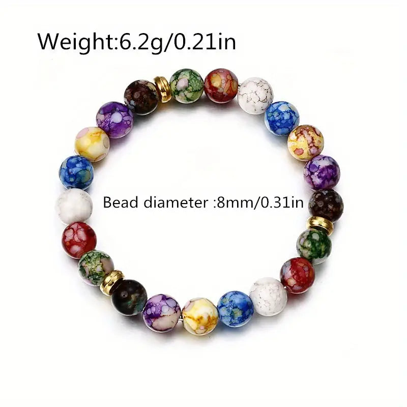 1 Pc 7 Chakra Healing Crystals Bracelet - Volcanic Stone