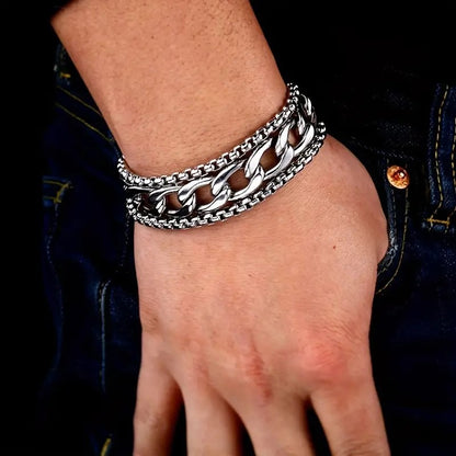 Men's Double Chain Link Bracelet