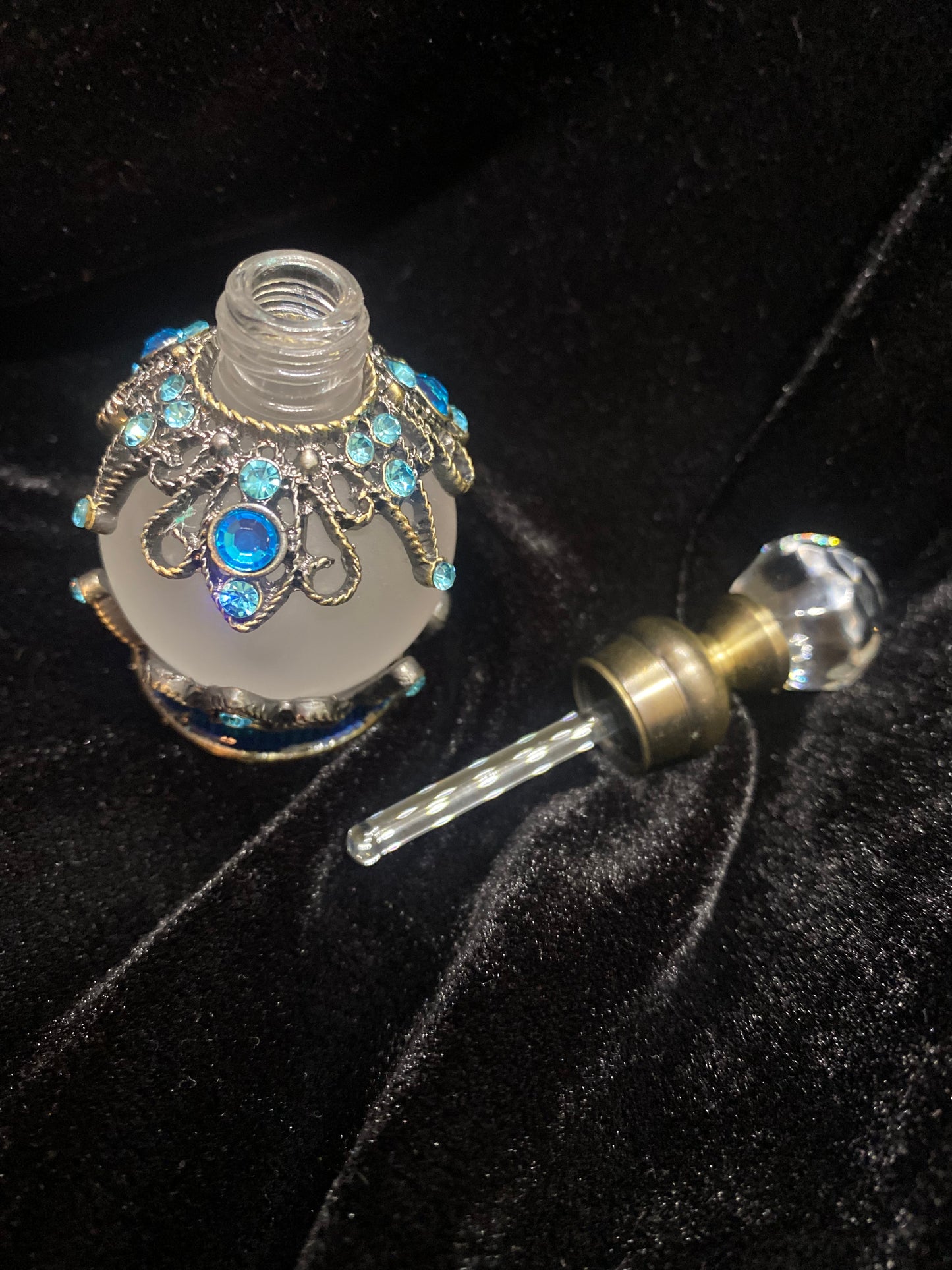 Vintage Look Perfume Bottle/Blue